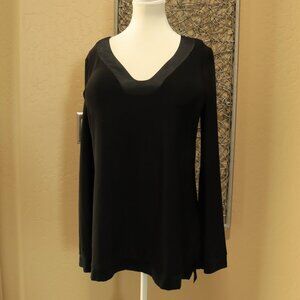 White House Black Market 100% Silk Trim Tunic